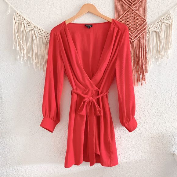 topshop red long dress